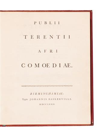 BASKERVILLE PRESS  TERENTIUS AFER, PUBLIUS. Comoediae. 1772